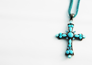 A blue cross necklace