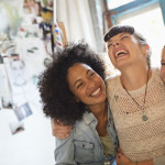 A group of friends laughing together