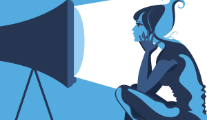 Illustration of a person watching TV