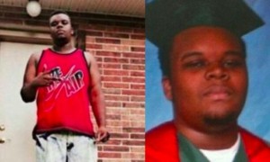 Two photos of teenager Micheal Brown