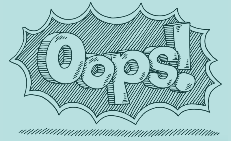 The word "Oops!" is drawn against a blue background