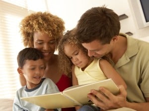 A family reading together